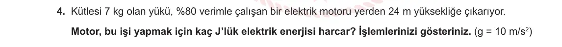 9. Sınıf Fizik 2023-2024 2. Dönem 1. Yazılı 2. Bölüm 4. Soru görseli
