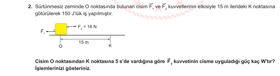 9. Sınıf Fizik 2023-2024 2. Dönem 1. Yazılı 4. Bölüm 2. Soru görseli