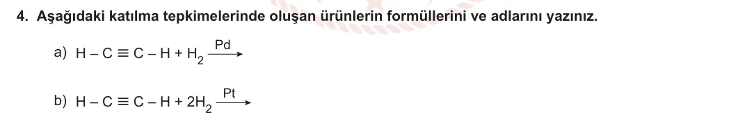 12. Sınıf Kimya 2023-2024 2. Dönem 1. Yazılı 2. Bölüm 4. Soru görseli