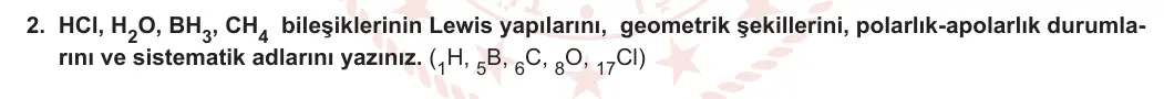 9. Sınıf Kimya 2023-2024 2. Dönem 1. Yazılı 4. Bölüm 2. Soru görseli