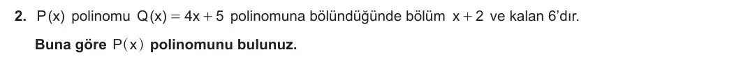10. Sınıf Matematik 2023-2024 2. Dönem 1. Yazılı 1. Bölüm 2. Soru görseli