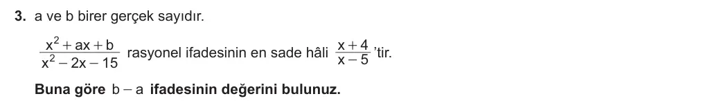 10. Sınıf Matematik 2023-2024 2. Dönem 1. Yazılı 2. Bölüm 3. Soru görseli