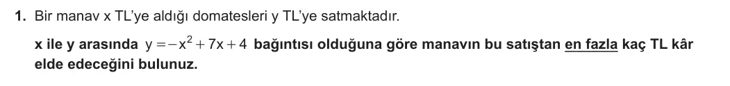 11. Sınıf Matematik 2023-2024 2. Dönem 1. Yazılı 2. Bölüm 1. Soru görseli