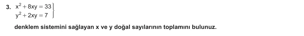 11. Sınıf Matematik 2023-2024 2. Dönem 1. Yazılı 2. Bölüm 3. Soru görseli