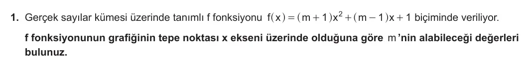 11. Sınıf Matematik 2023-2024 2. Dönem 1. Yazılı 3. Bölüm 1. Soru görseli