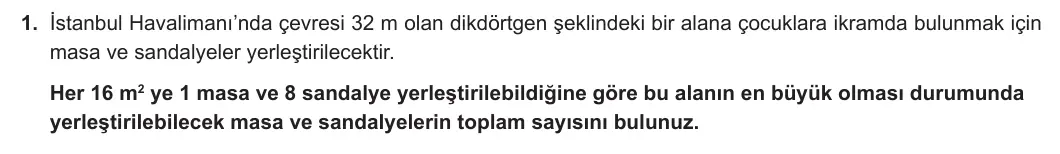 11. Sınıf Matematik 2023-2024 2. Dönem 1. Yazılı 4. Bölüm 1. Soru görseli