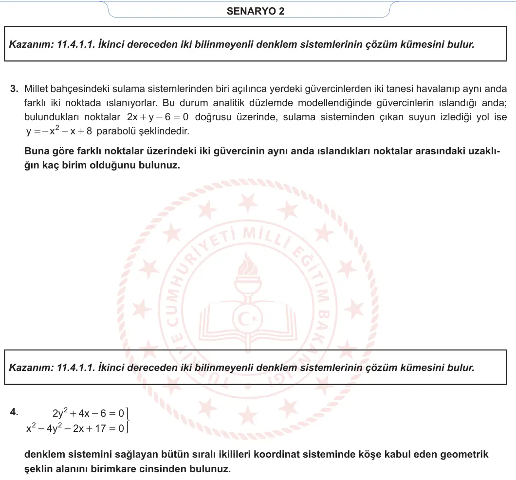 11. Sınıf Matematik 2023-2024 2. Dönem 1. Yazılı 4. Bölüm 2. Soru görseli (2/2)