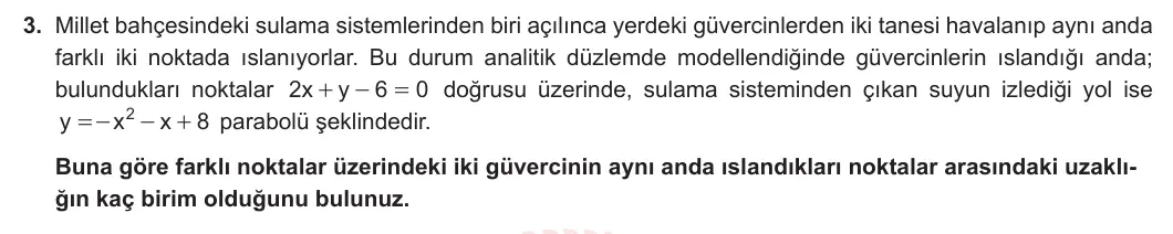 11. Sınıf Matematik 2023-2024 2. Dönem 1. Yazılı 4. Bölüm 3. Soru görseli