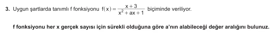 12. Sınıf Matematik 2023-2024 2. Dönem 1. Yazılı 1. Bölüm 3. Soru görseli