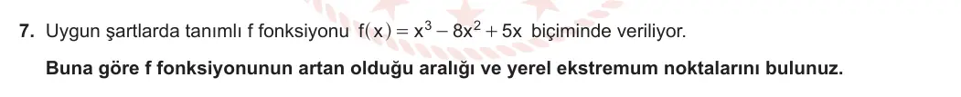 12. Sınıf Matematik 2023-2024 2. Dönem 1. Yazılı 1. Bölüm 7. Soru görseli (1/2)