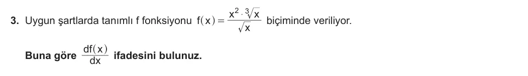 12. Sınıf Matematik 2023-2024 2. Dönem 1. Yazılı 2. Bölüm 3. Soru görseli