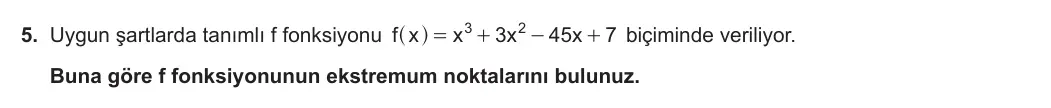 12. Sınıf Matematik 2023-2024 2. Dönem 1. Yazılı 2. Bölüm 5. Soru görseli