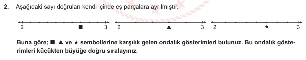5. Sınıf Matematik 2023-2024 2. Dönem 1. Yazılı 2. Bölüm 2. Soru görseli