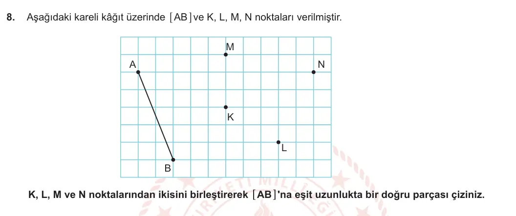 5. Sınıf Matematik 2023-2024 2. Dönem 1. Yazılı 3. Bölüm 8. Soru görseli
