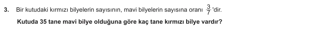7. Sınıf Matematik 2023-2024 2. Dönem 1. Yazılı 1. Bölüm 3. Soru görseli
