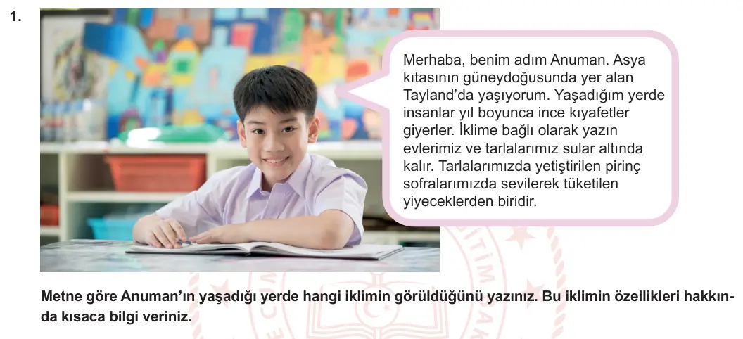 6. Sınıf Sosyal Bilgiler 2023-2024 2. Dönem 1. Yazılı 2. Bölüm 1. Soru görseli