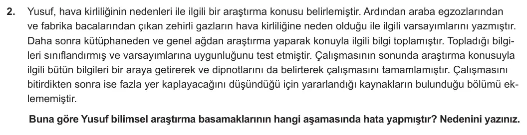 6. Sınıf Sosyal Bilgiler 2023-2024 2. Dönem 1. Yazılı 2. Bölüm 2. Soru görseli