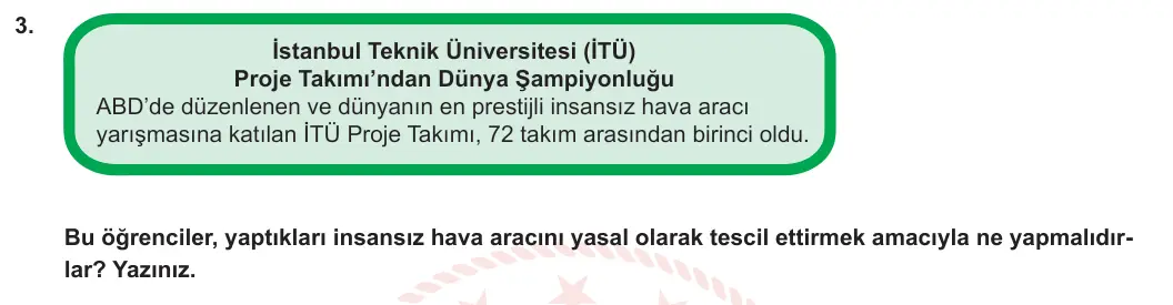 6. Sınıf Sosyal Bilgiler 2023-2024 2. Dönem 1. Yazılı 2. Bölüm 3. Soru görseli
