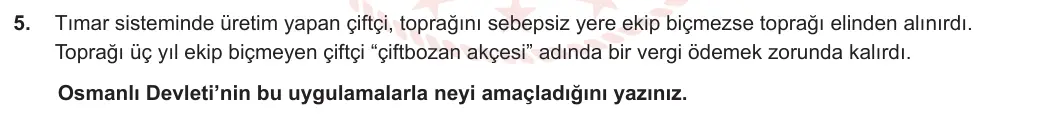 7. Sınıf Sosyal Bilgiler 2023-2024 2. Dönem 1. Yazılı 1. Bölüm 5. Soru görseli