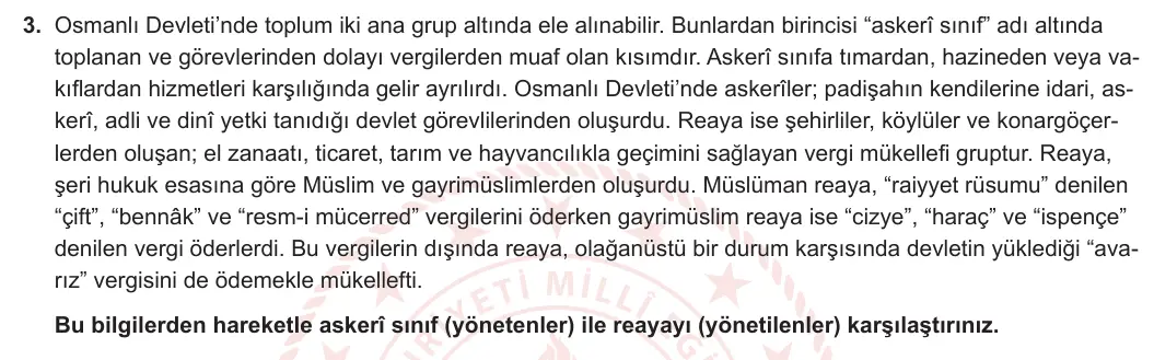 10. Sınıf Tarih 2023-2024 2. Dönem 1. Yazılı 1. Bölüm 3. Soru görseli (1/2)