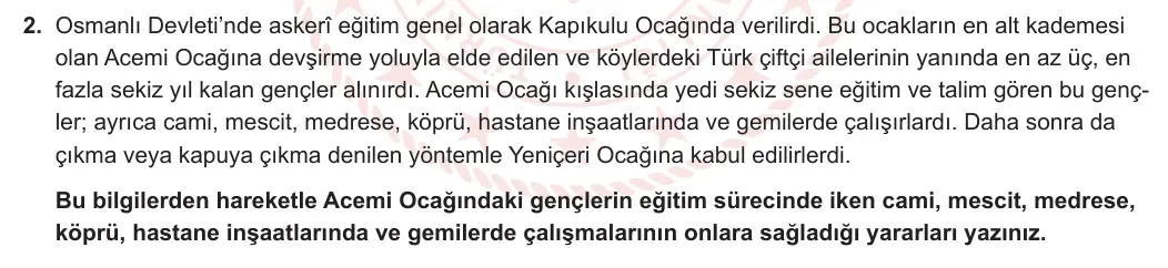 10. Sınıf Tarih 2023-2024 2. Dönem 1. Yazılı 2. Bölüm 2. Soru görseli (1/2)