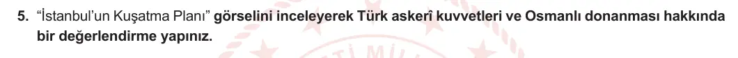 10. Sınıf Tarih 2023-2024 2. Dönem 1. Yazılı 2. Bölüm 5. Soru görseli