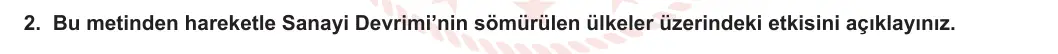 11. Sınıf Tarih 2023-2024 2. Dönem 1. Yazılı 1. Bölüm 2. Soru görseli (1/2)