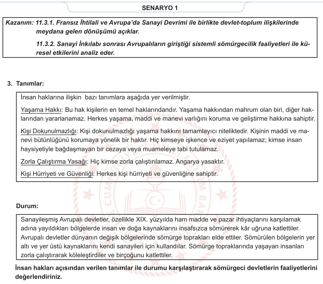 11. Sınıf Tarih 2023-2024 2. Dönem 1. Yazılı 1. Bölüm 2. Soru görseli (2/2)
