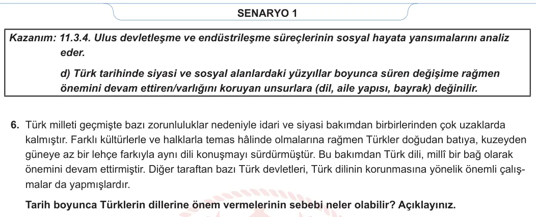 11. Sınıf Tarih 2023-2024 2. Dönem 1. Yazılı 1. Bölüm 5. Soru görseli (2/2)