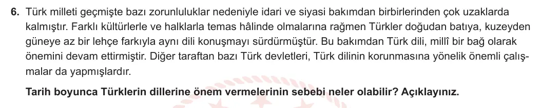11. Sınıf Tarih 2023-2024 2. Dönem 1. Yazılı 1. Bölüm 6. Soru görseli (1/2)