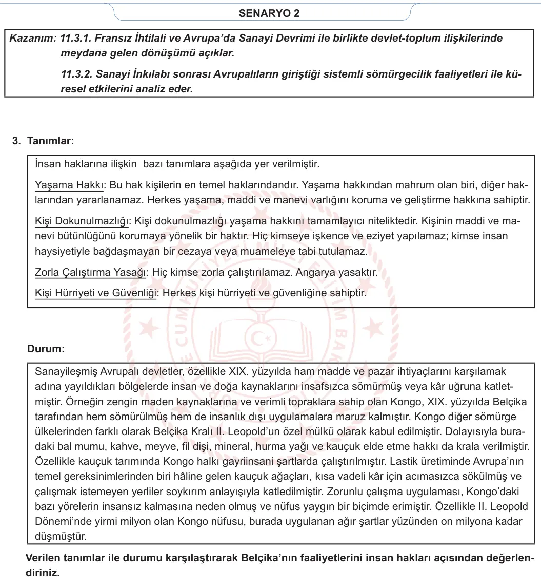 11. Sınıf Tarih 2023-2024 2. Dönem 1. Yazılı 2. Bölüm 2. Soru görseli (2/2)