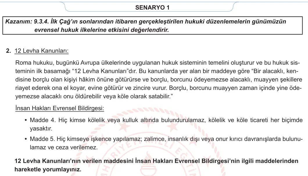 9. Sınıf Tarih 2023-2024 2. Dönem 1. Yazılı 1. Bölüm 1. Soru görseli (2/2)