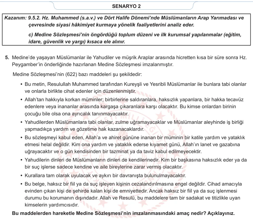 9. Sınıf Tarih 2023-2024 2. Dönem 1. Yazılı 2. Bölüm 4. Soru görseli (2/2)