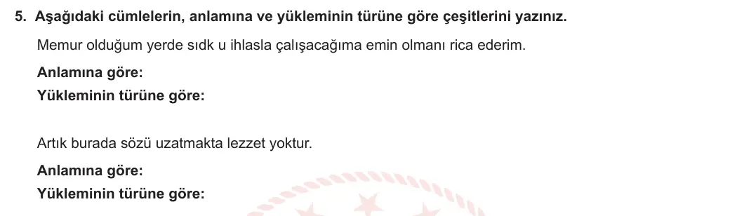 10. Sınıf Türk Dili ve Edebiyatı 2023-2024 2. Dönem 1. Yazılı 2. Bölüm 5. Soru görseli