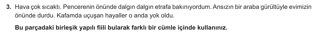 7. Sınıf Türkçe 2023-2024 2. Dönem 1. Yazılı 1. Bölüm 3. Soru görseli