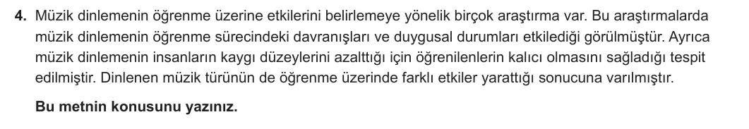8. Sınıf Türkçe 2023-2024 2. Dönem 1. Yazılı 1. Bölüm 4. Soru (Ferman Yayınları) görseli