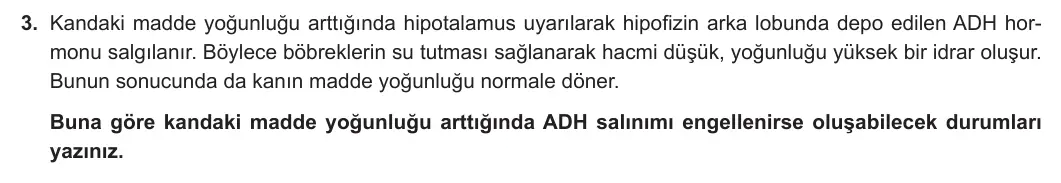11. Sınıf Biyoloji 2023-2024 2. Dönem 2. Yazılı 1. Bölüm 3. Soru görseli