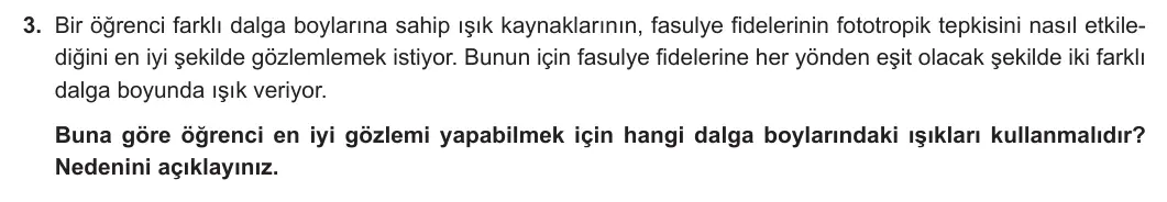 12. Sınıf Biyoloji 2023-2024 2. Dönem 2. Yazılı 1. Bölüm 3. Soru görseli