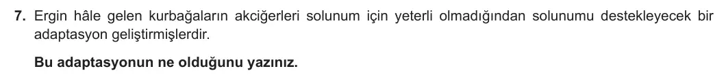 9. Sınıf Biyoloji 2023-2024 2. Dönem 2. Yazılı 1. Bölüm 7. Soru görseli