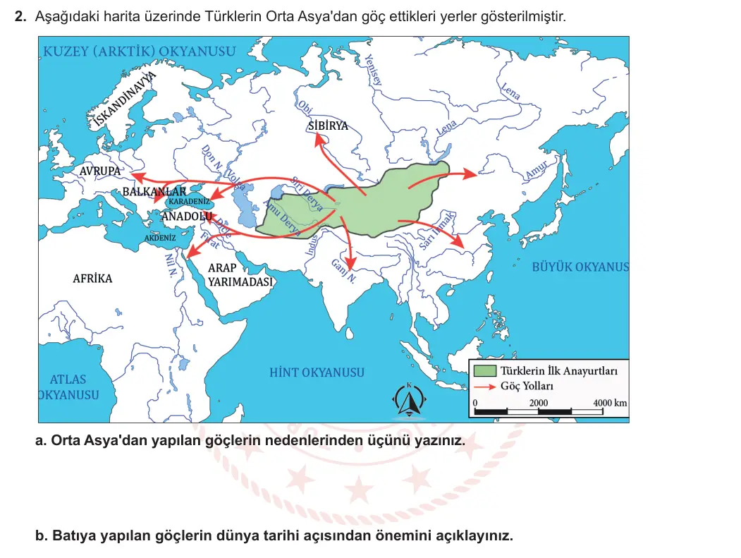 10. Sınıf Coğrafya 2023-2024 2. Dönem 2. Yazılı 1. Bölüm 2. Soru görseli