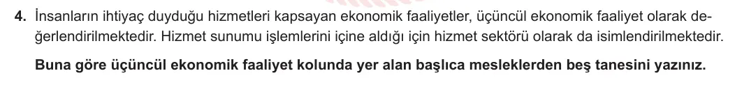 10. Sınıf Coğrafya 2023-2024 2. Dönem 2. Yazılı 2. Bölüm 4. Soru görseli