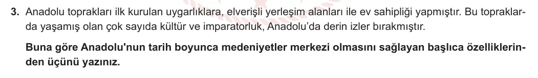 11. Sınıf Coğrafya 2023-2024 2. Dönem 2. Yazılı 2. Bölüm 3. Soru görseli