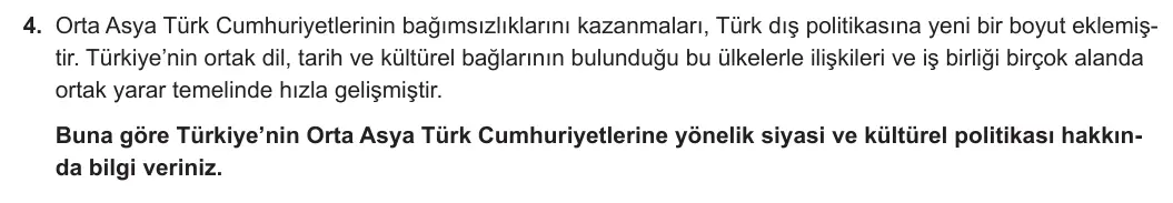 12. Sınıf Coğrafya 2023-2024 2. Dönem 2. Yazılı 1. Bölüm 4. Soru görseli