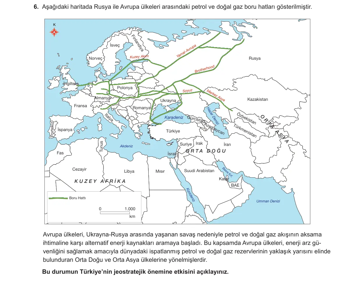 12. Sınıf Coğrafya 2023-2024 2. Dönem 2. Yazılı 2. Bölüm 6. Soru görseli