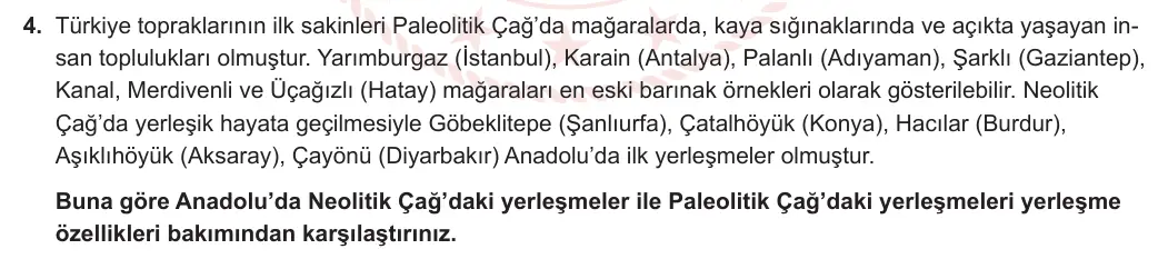 9. Sınıf Coğrafya 2023-2024 2. Dönem 2. Yazılı 1. Bölüm 4. Soru görseli