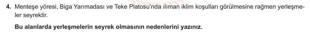 9. Sınıf Coğrafya 2023-2024 2. Dönem 2. Yazılı 2. Bölüm 4. Soru görseli