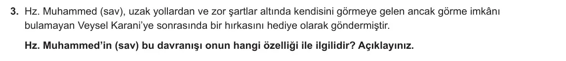 5. Sınıf Din Kültürü ve Ahlak Bilgisi 2023-2024 2. Dönem 2. Yazılı 2. Bölüm 3. Soru görseli