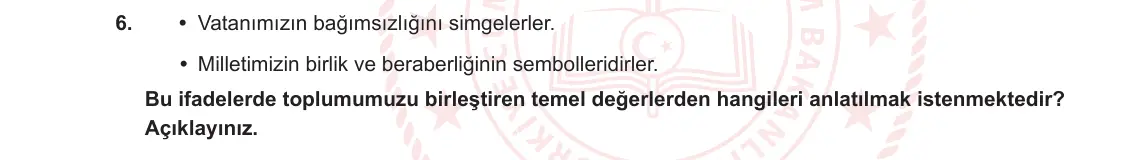 6. Sınıf Din Kültürü ve Ahlak Bilgisi 2023-2024 2. Dönem 2. Yazılı 1. Bölüm 6. Soru görseli