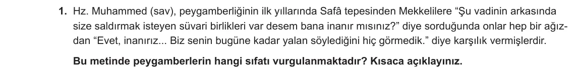 8. Sınıf Din Kültürü ve Ahlak Bilgisi 2023-2024 2. Dönem 2. Yazılı 2. Bölüm 1. Soru görseli