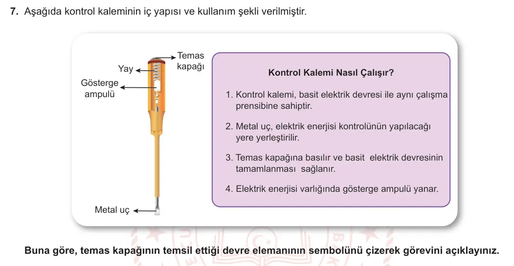 5. Sınıf Fen Bilimleri 2023-2024 2. Dönem 2. Yazılı 1. Bölüm 7. Soru görseli